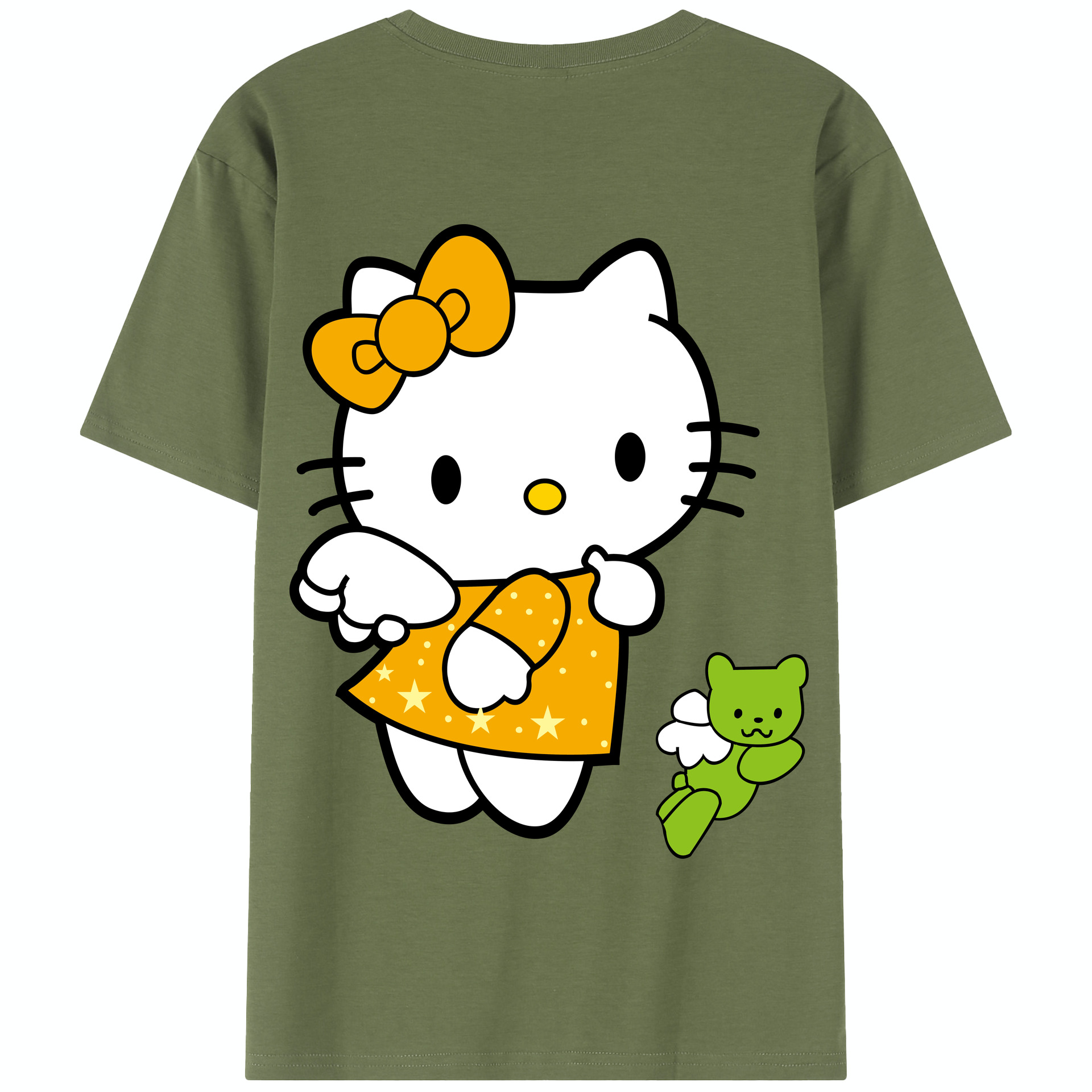 （画像用） Hello Kitty ハローキティ 綿100％半袖Tシャツ（背面プリント）